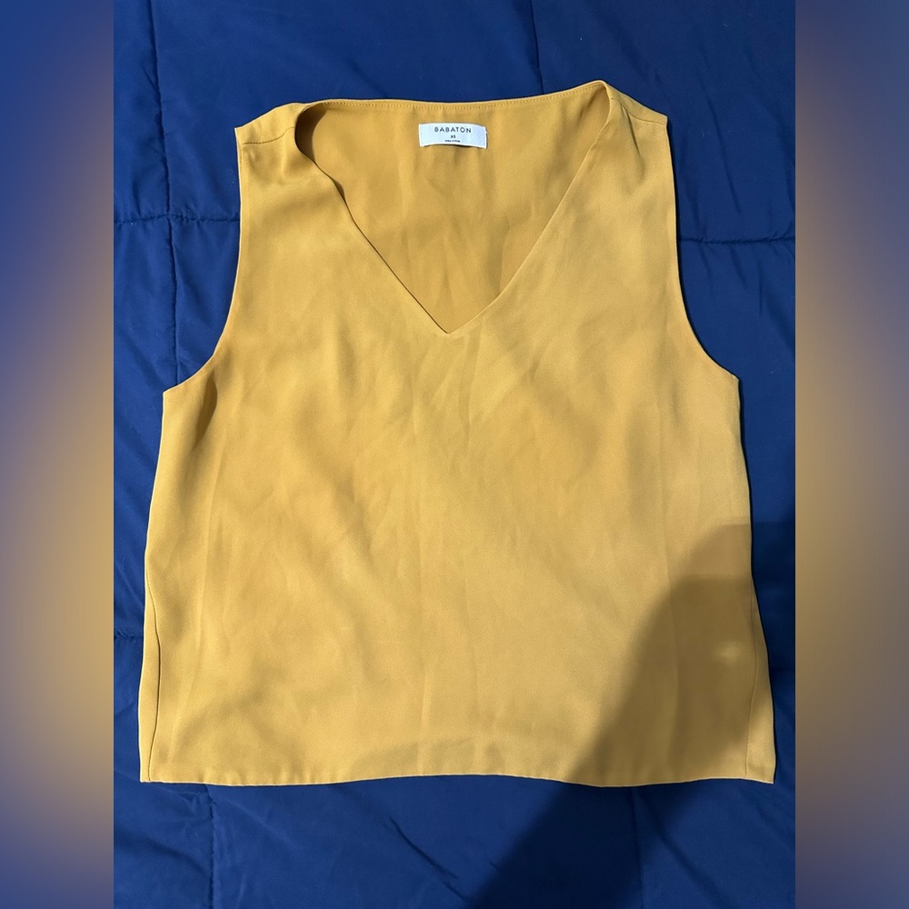 Babaton mustard sleeveless top